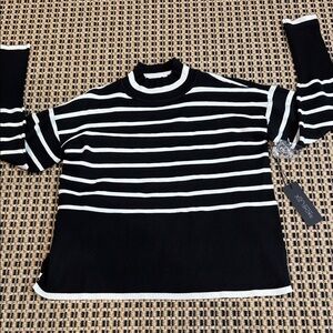 Rachel Zoe Black and White Striped Sweater